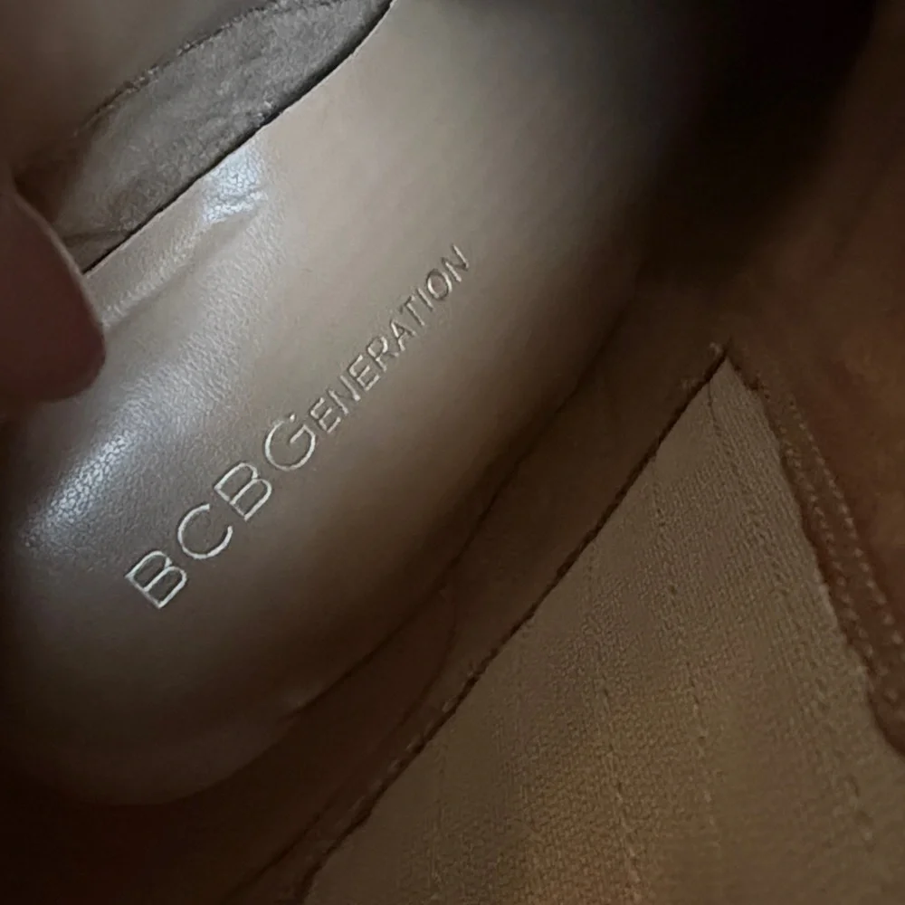 BCBGeneration Kalia Nude Ankle Booties Heels Size 8 - Picture 5 of 7